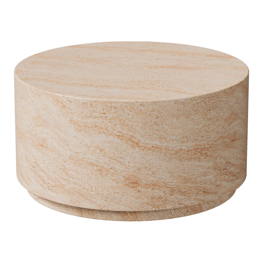 Pisa Round Travertine look Coffee Table – Indoor & Outdoor Table Image 1