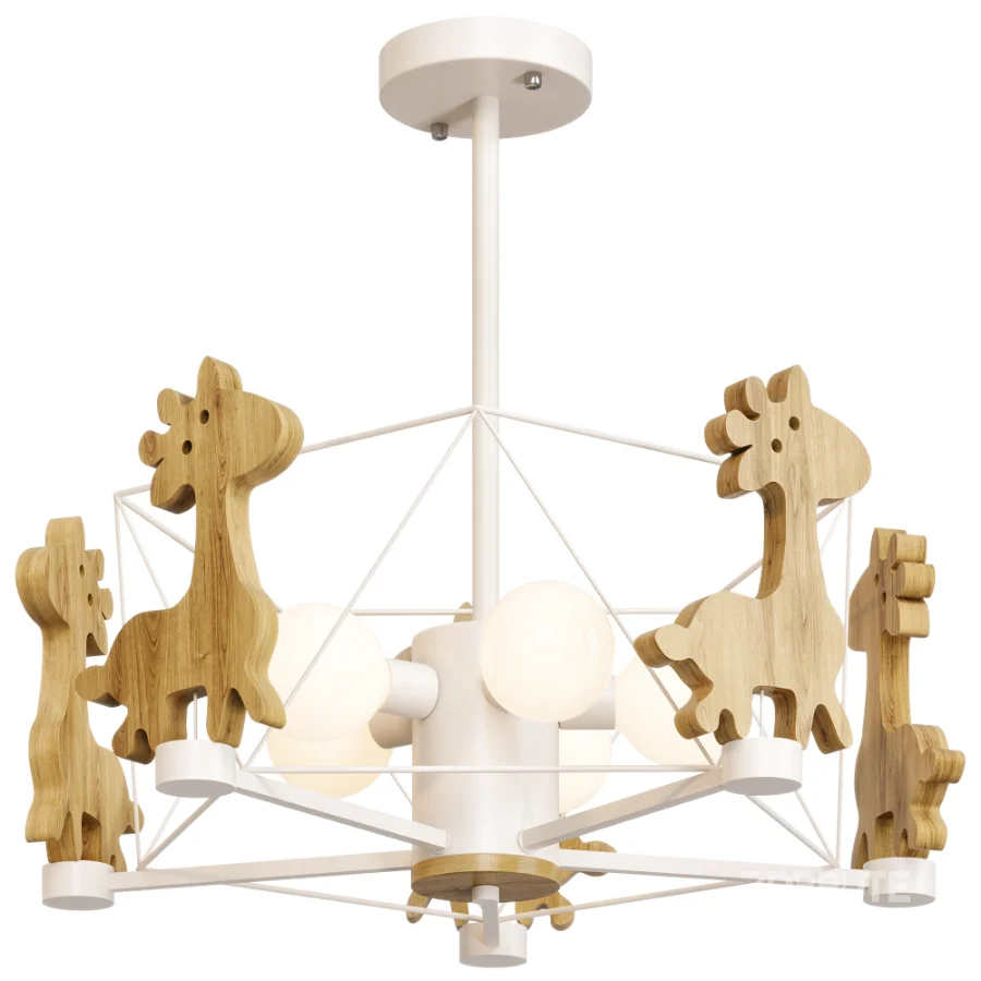 Lovely Deer Wooden Chandelier Image 2