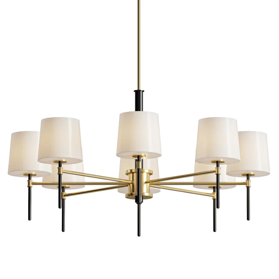 Hinkley Saunders Nickel Linen Chandelier Image 1