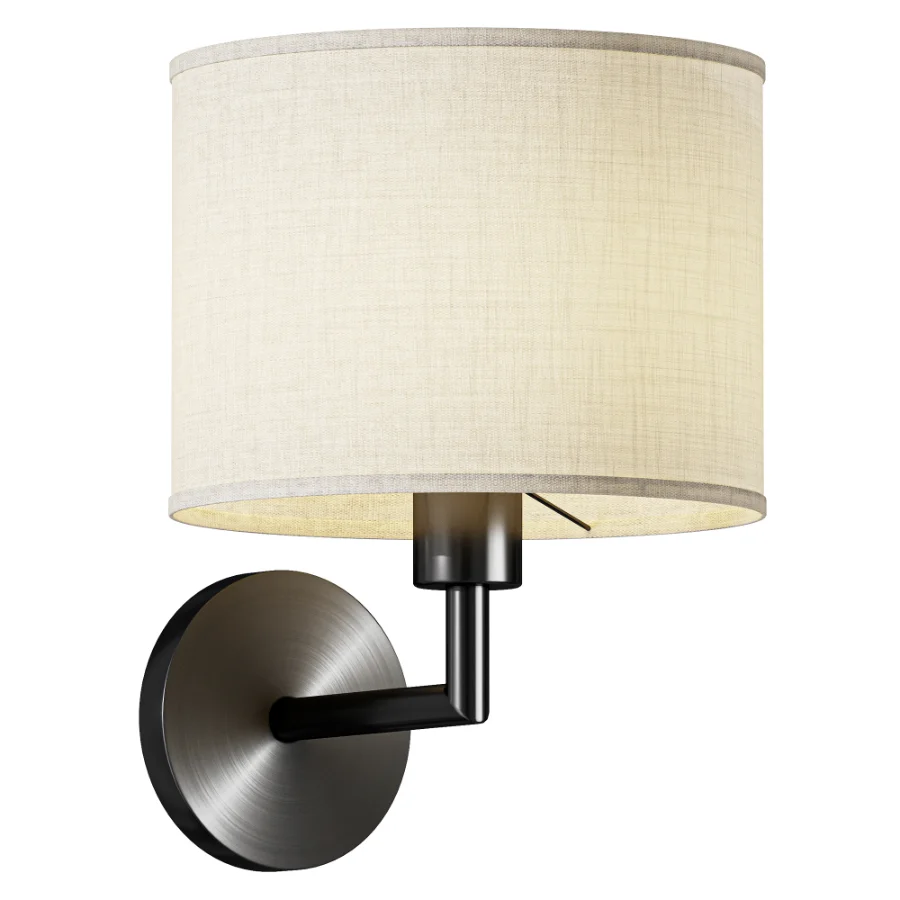 Contemporary Scandinavian Cylinder Fabric Wall Sconce Image 2