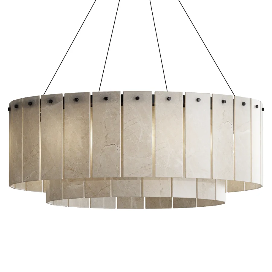 Dantone Polar Circle Alabaster Brass Chandelier Image 2