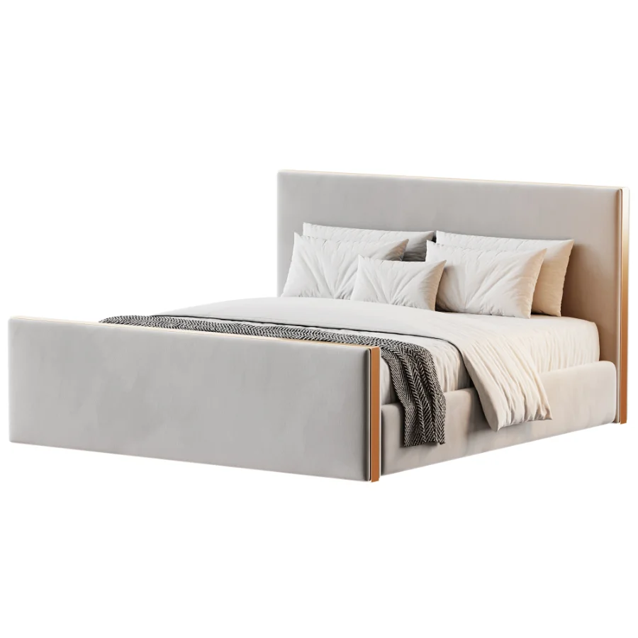 Schaefer Wood Trim High Footboard Bed Image 3