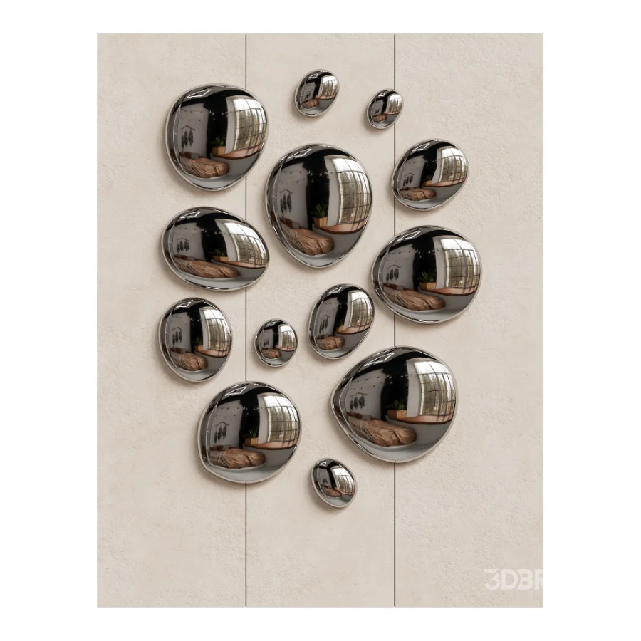 Chrome Bubble Wall Decor 10 Image 1
