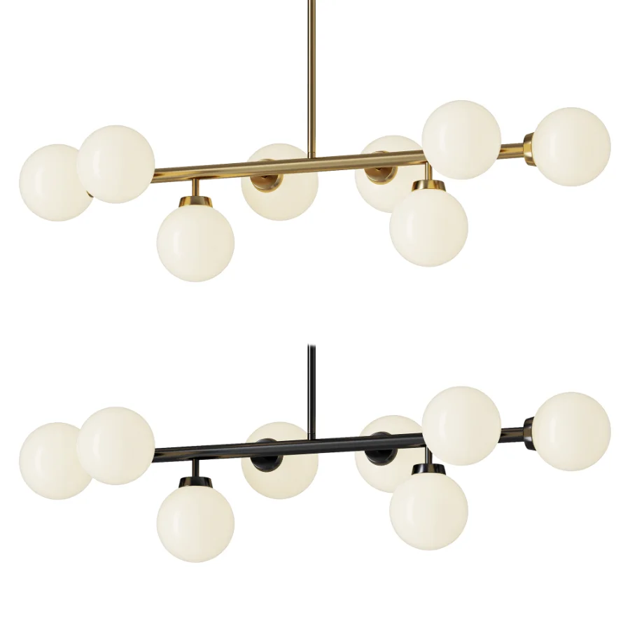 Jewellia 8 Light Dimmable Sputnik Modern Linear Chandelier Image 1