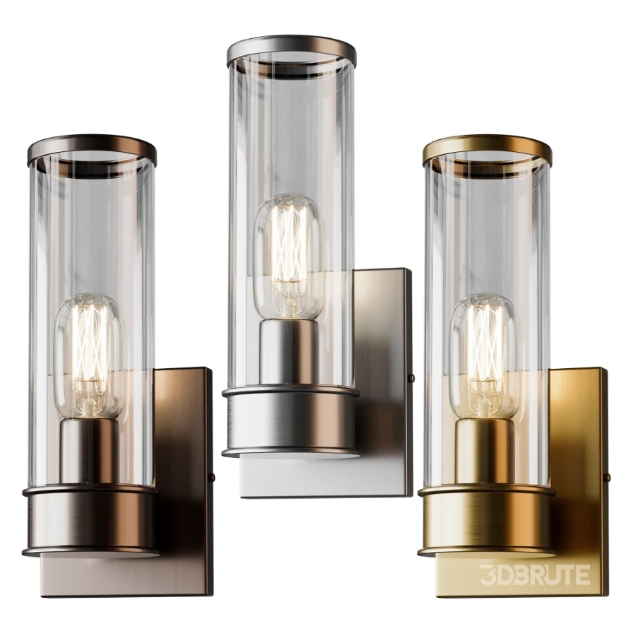 Simple Glass Cylinder Sconce 01 Image 1