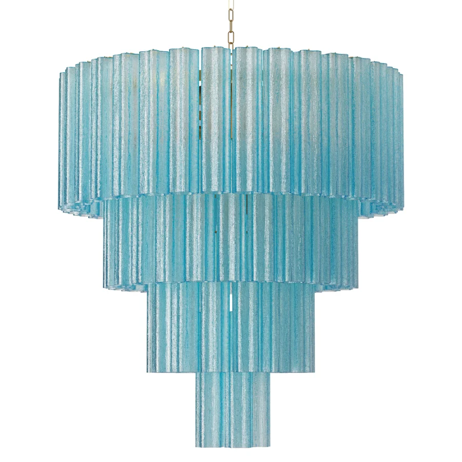 Turquoise Murano Glass Chandelier 1980s Image 2