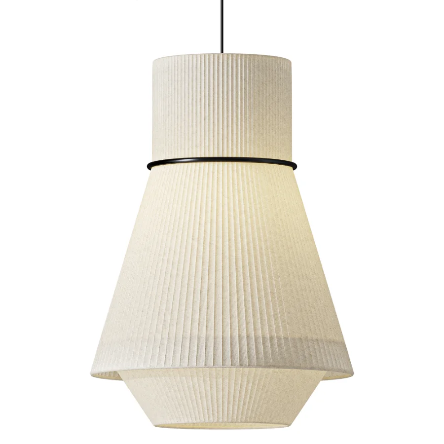 Lustria Suspension Fabric Pleated Cone Chandelier White A Image 2