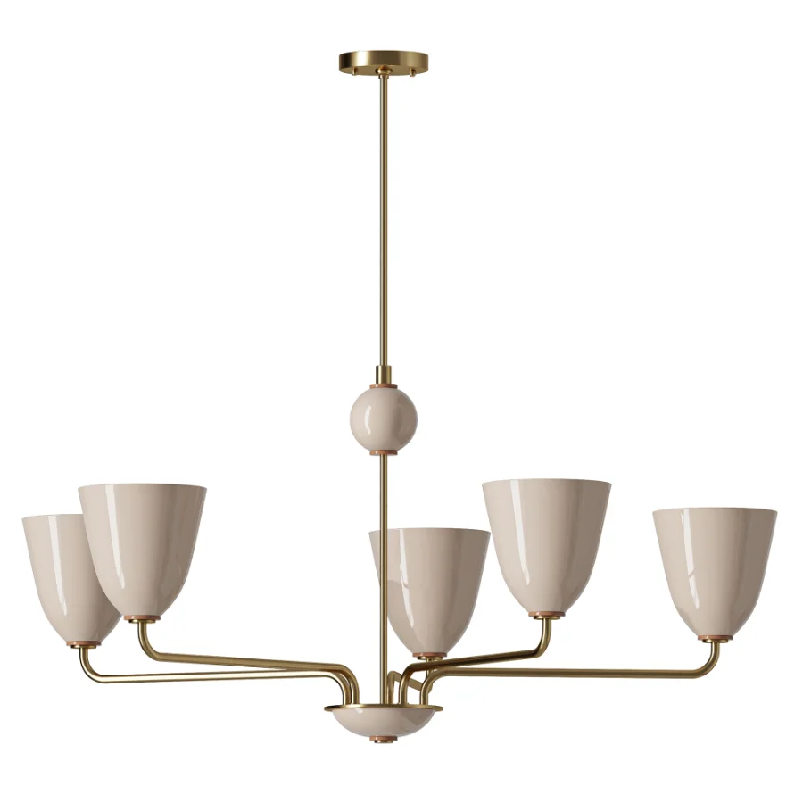 Lola Chandelier Five Arm Satin Brass Image 1