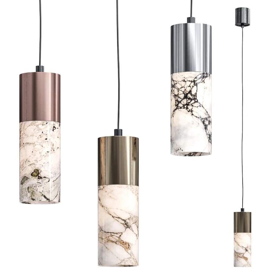 Lind LED Pendant Light in Matt Brass and Alabaster Image 2