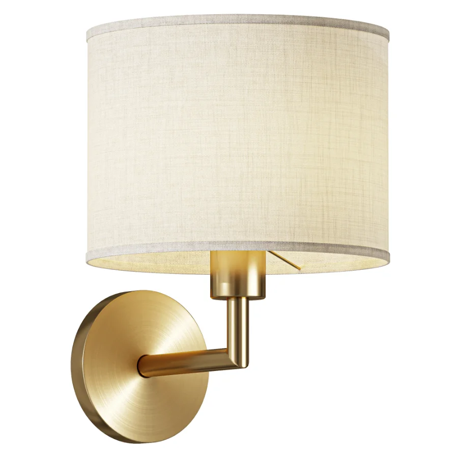 Contemporary Scandinavian Cylinder Fabric Wall Sconce Image 1
