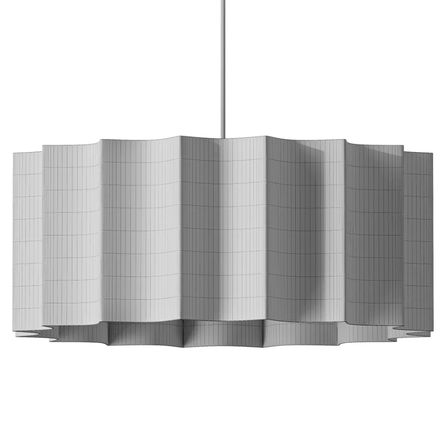 Denise Modern Scallop Linen Pendant Light Image 3