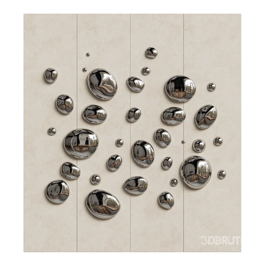 Chrome Bubble Wall Decor 06 Image 1