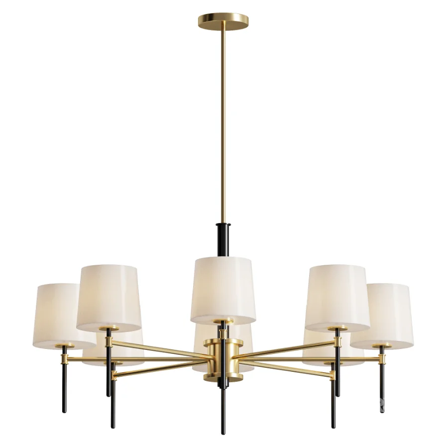 Hinkley Saunders Nickel Linen Chandelier Image 2