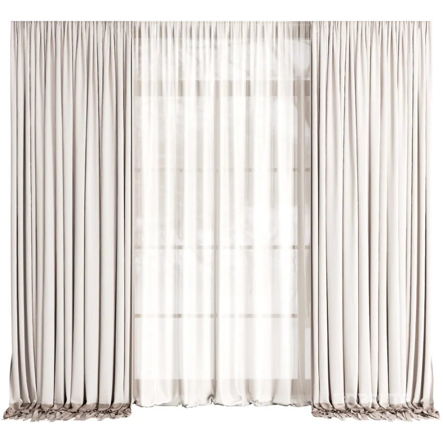 Silk and Cotton Curtain Set 107 Image 1