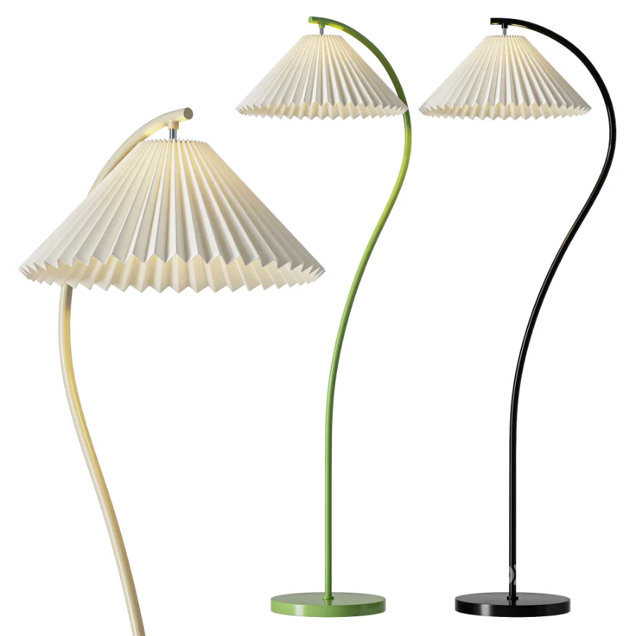 Modern Pleated Fabric Floor Lamp 1 Light Image 1