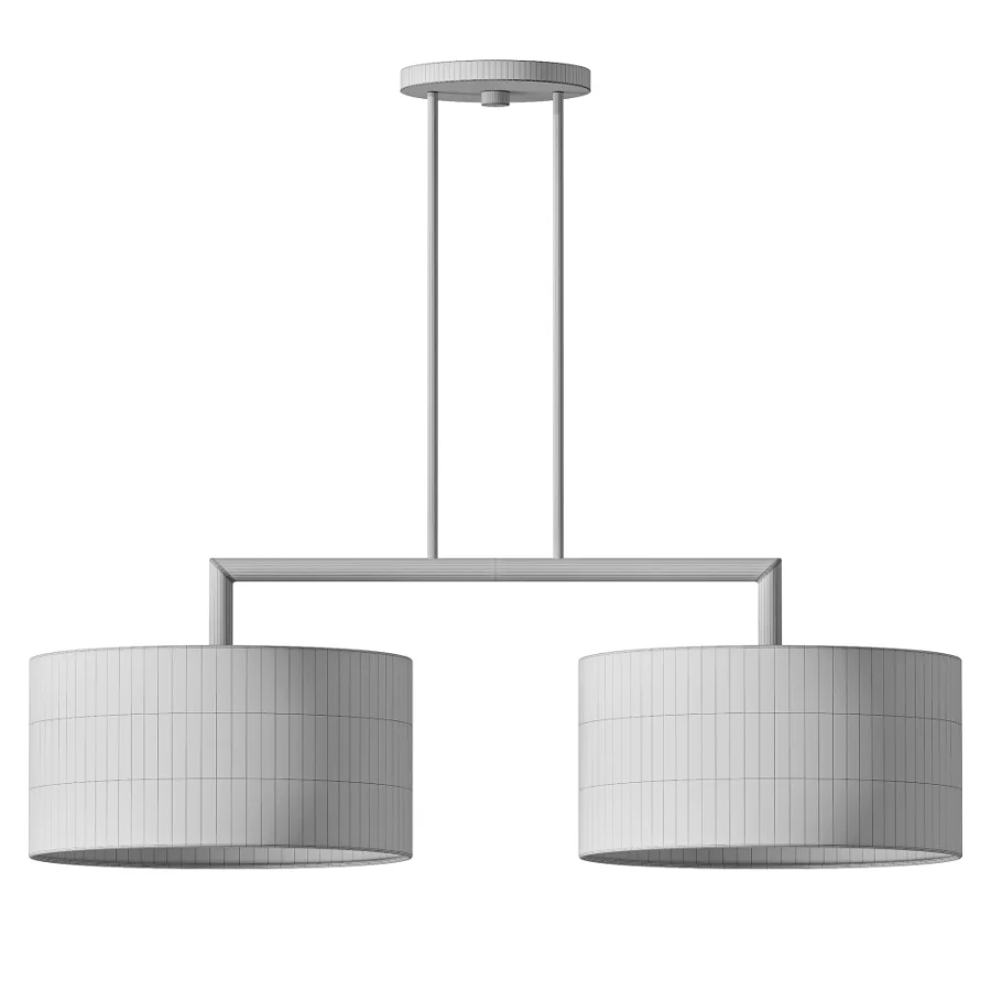 Monroe Brass Fabric Linear Chandelier Image 4