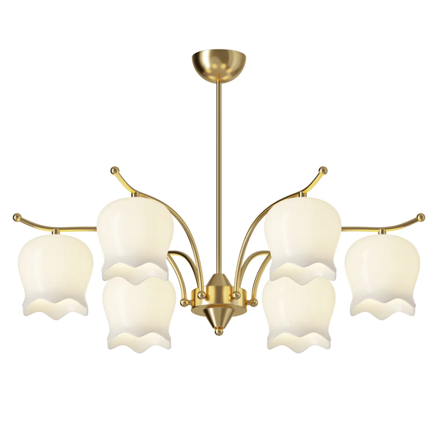Tulip Brass Chandelier Image 1