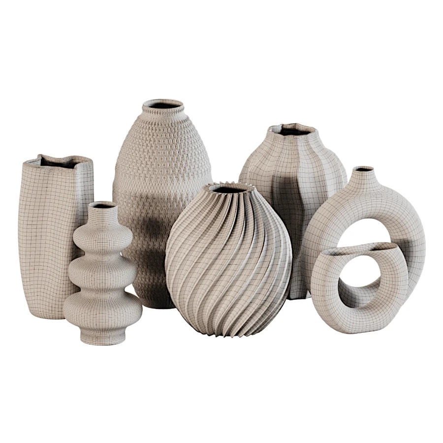 Neutral Modern Vase Decor Set Image 4