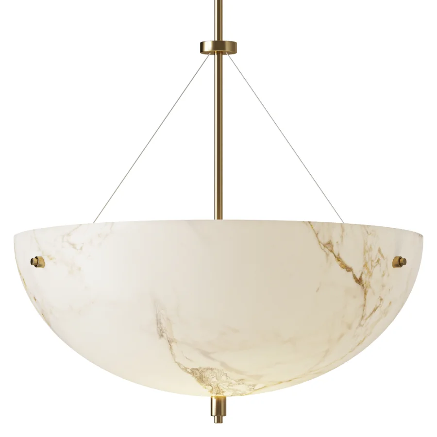 Heathfield Oren Alabaster Brass Pendant Lamp Image 1