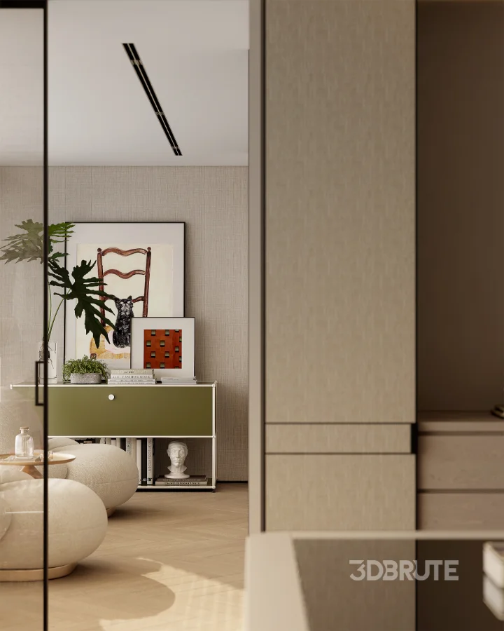 Modern master bedroom dressing room and work room Image 12