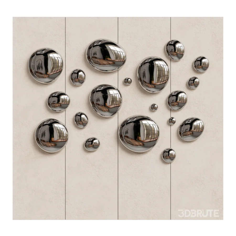 Chrome Bubble Wall Decor 9 Image 1