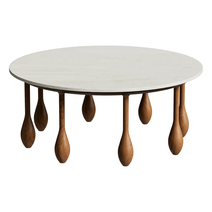 LALA Reimagined Round Marble Coffee Table by Anthrapologie Image 2