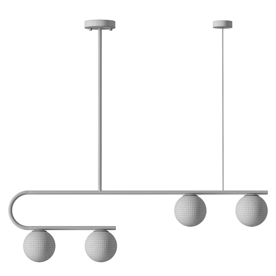 Postmodern Gold Linear Island Pendant Light 4 heads Image 3