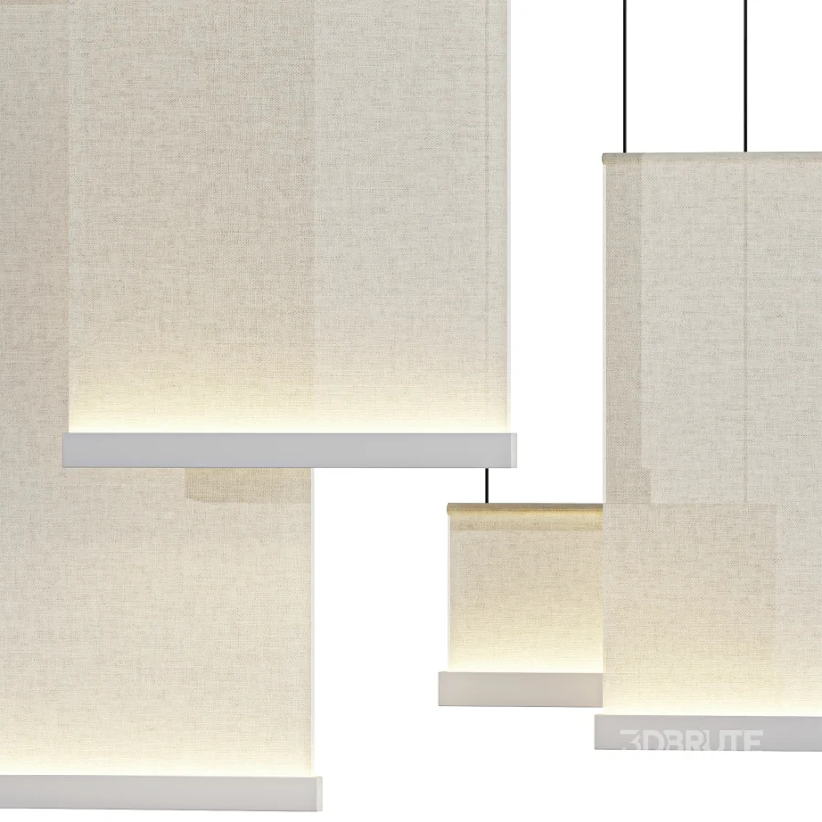Square Fabric Linear Pendant Image 2