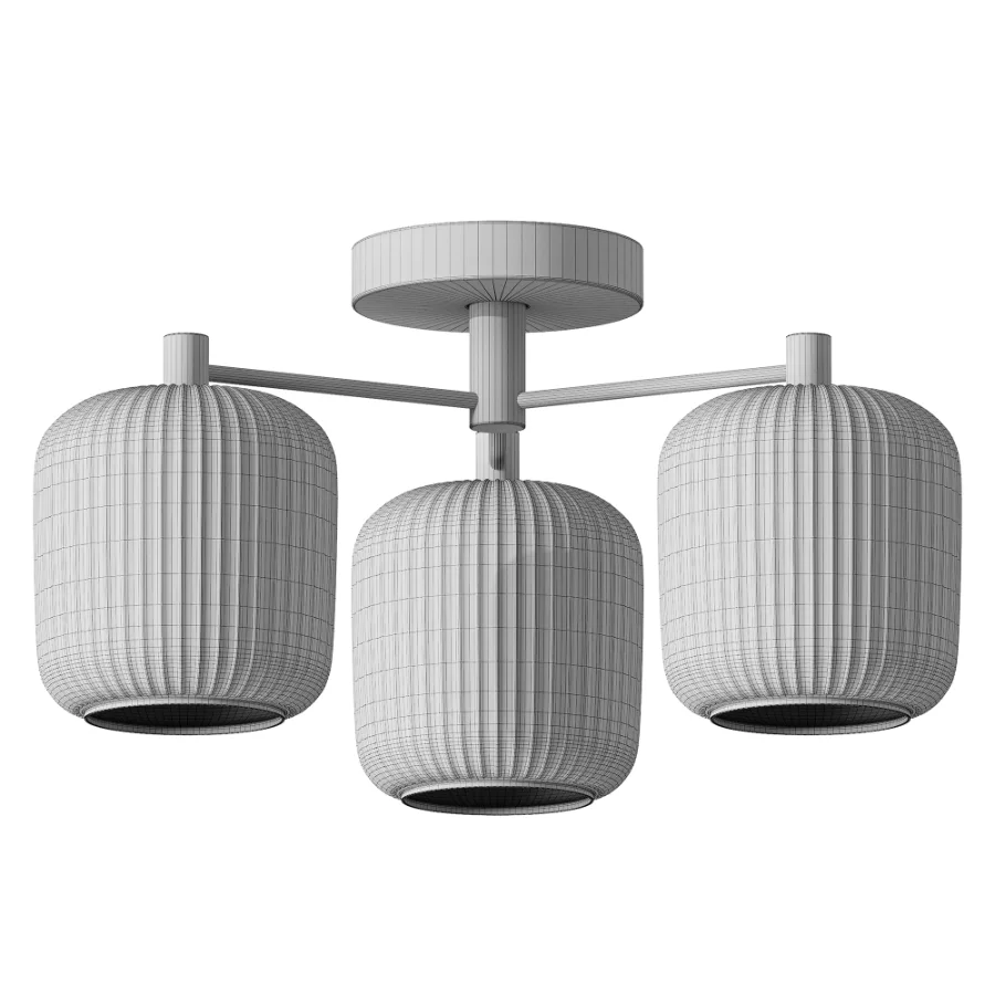 Next Ryker Brass 3 Light Flush Ceiling Light Image 1