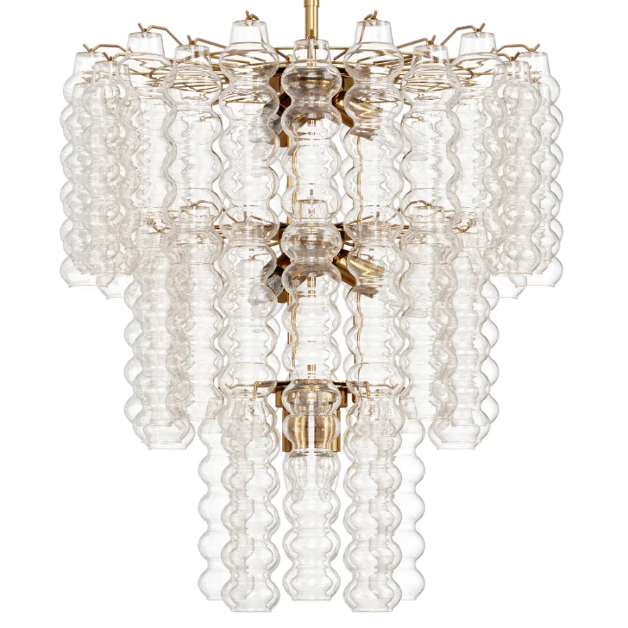 Murano Chandelier Curva Rosa 48 Tubes Image 6