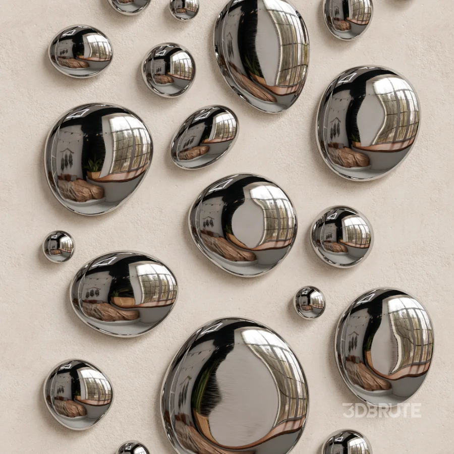 Chrome Bubble Wall Decor 18 Image 4