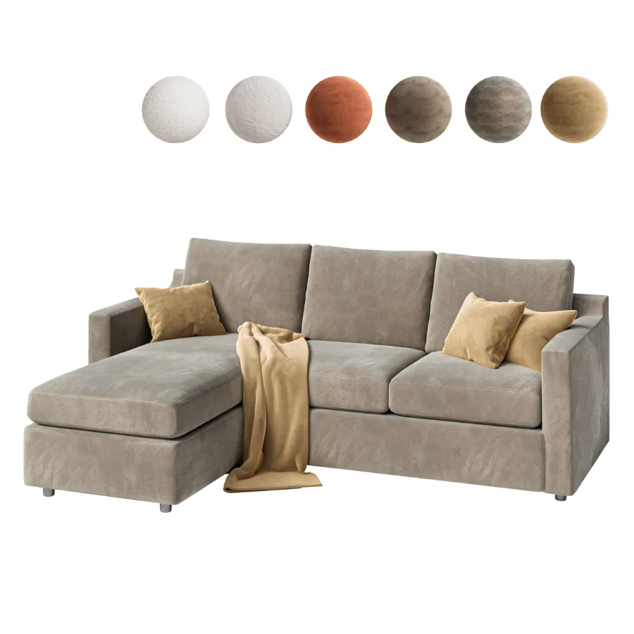 Modern Modular Sectional Sofa With Chaise Lounge – Fabric Upholstery Image 1