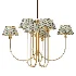 Nine Lighting Ruchee Brass Fabric Chandelier - Thumbnail 1