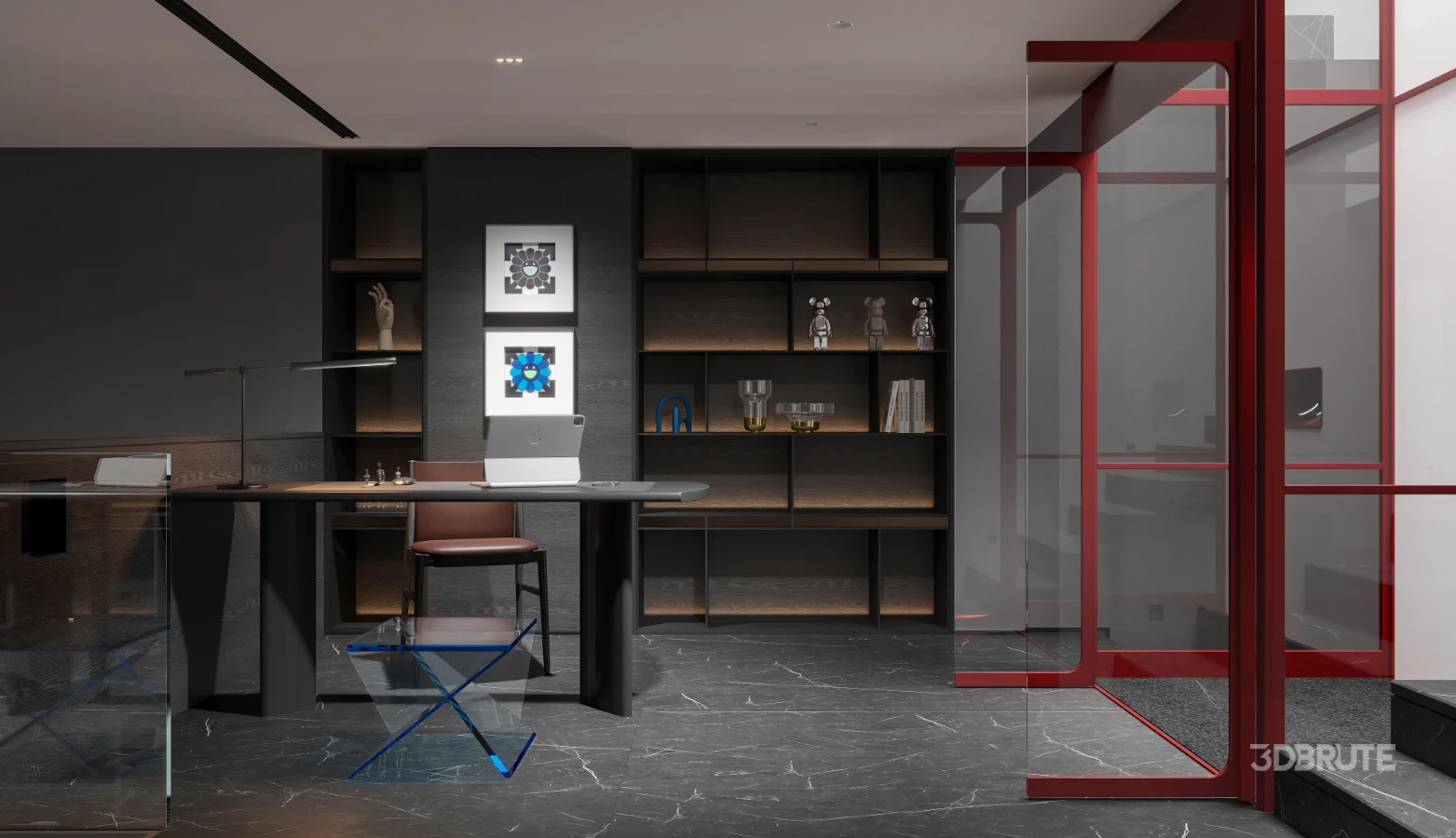 Modern Dark Villa Living Room Image 2