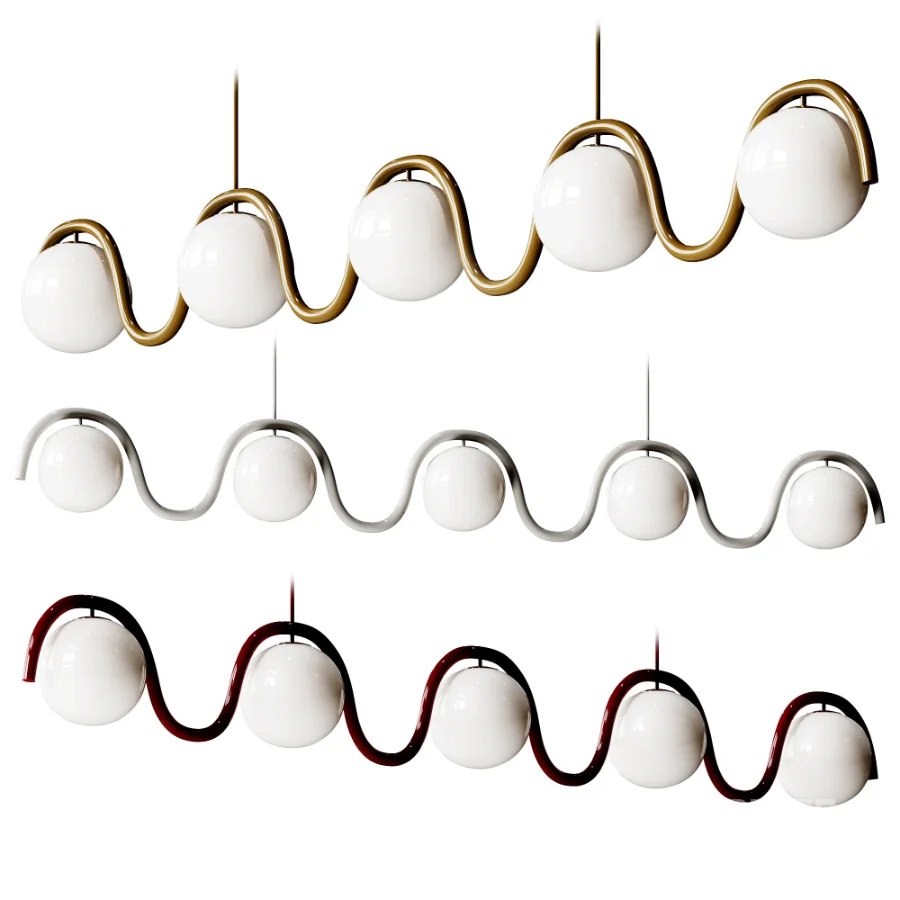 Lenox 5 Globe Linear Chandelier Image 1