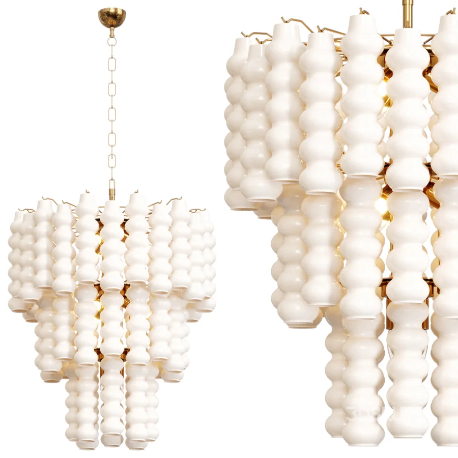 Murano Chandelier Curva Rosa 48 Tubes Image 3
