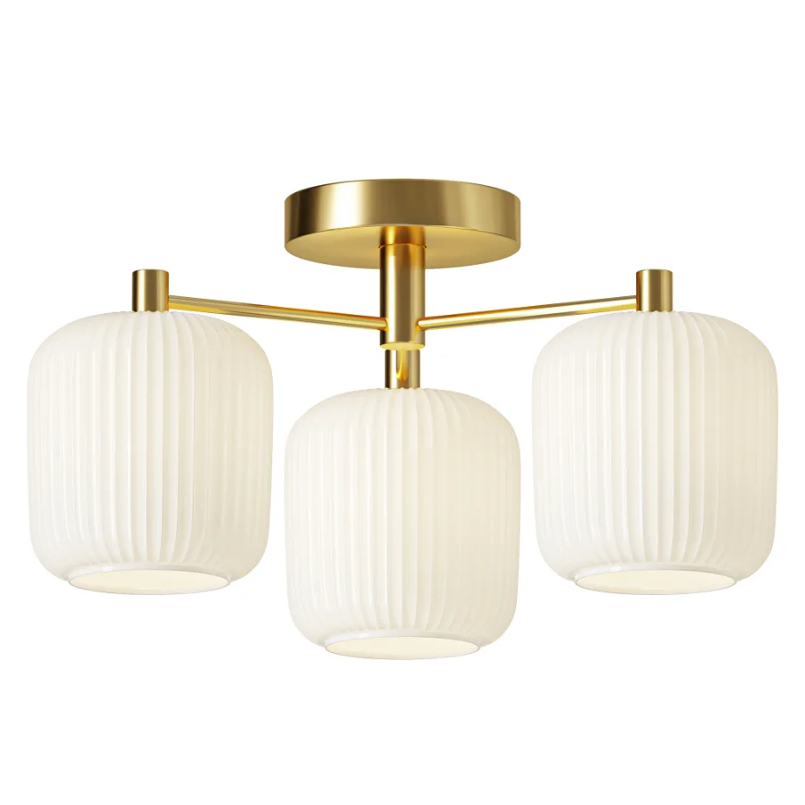 Next Ryker Brass 3 Light Flush Ceiling Light Image 2