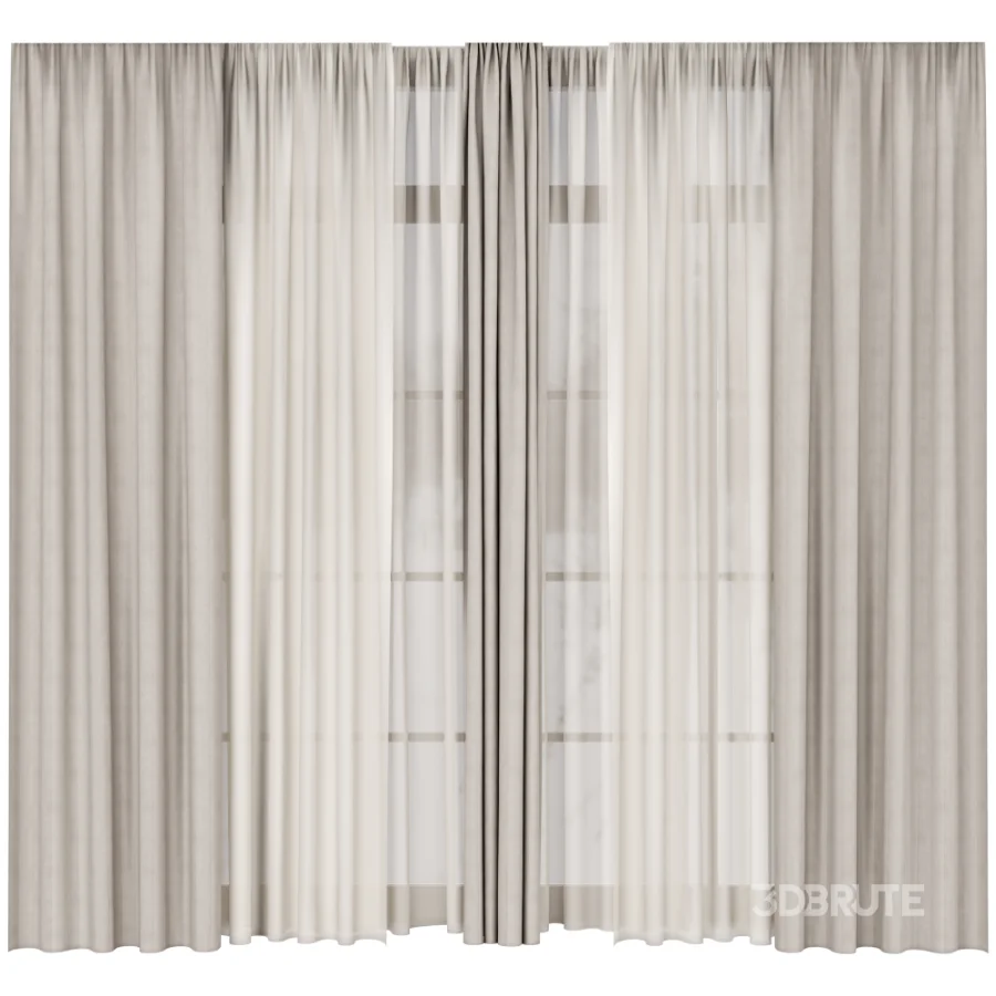 Silk and Cotton Curtain Set 116 Image 1
