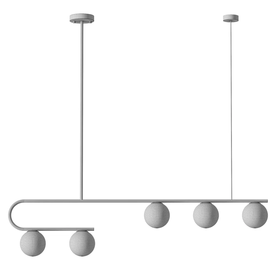 Postmodern Gold Linear Island Pendant Light 5 heads Image 3