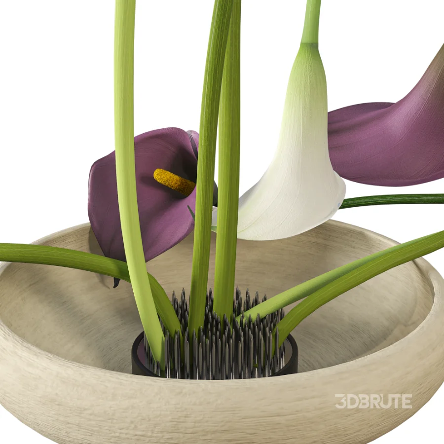 Modern Ikebana Calla Lily Arrangement Bouquet Image 7