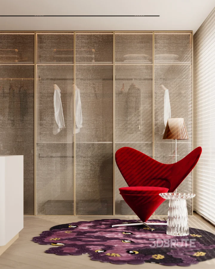 Modern master bedroom dressing room and work room Image 8