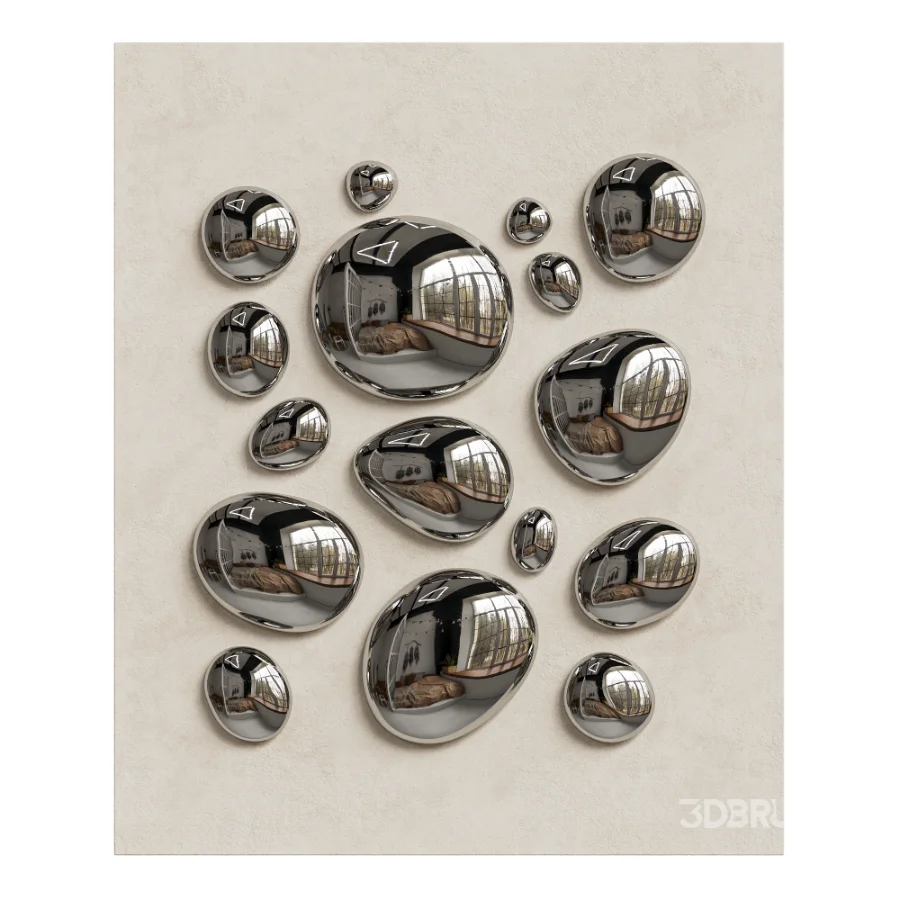 Chrome Bubble Wall Decor 08 Image 3