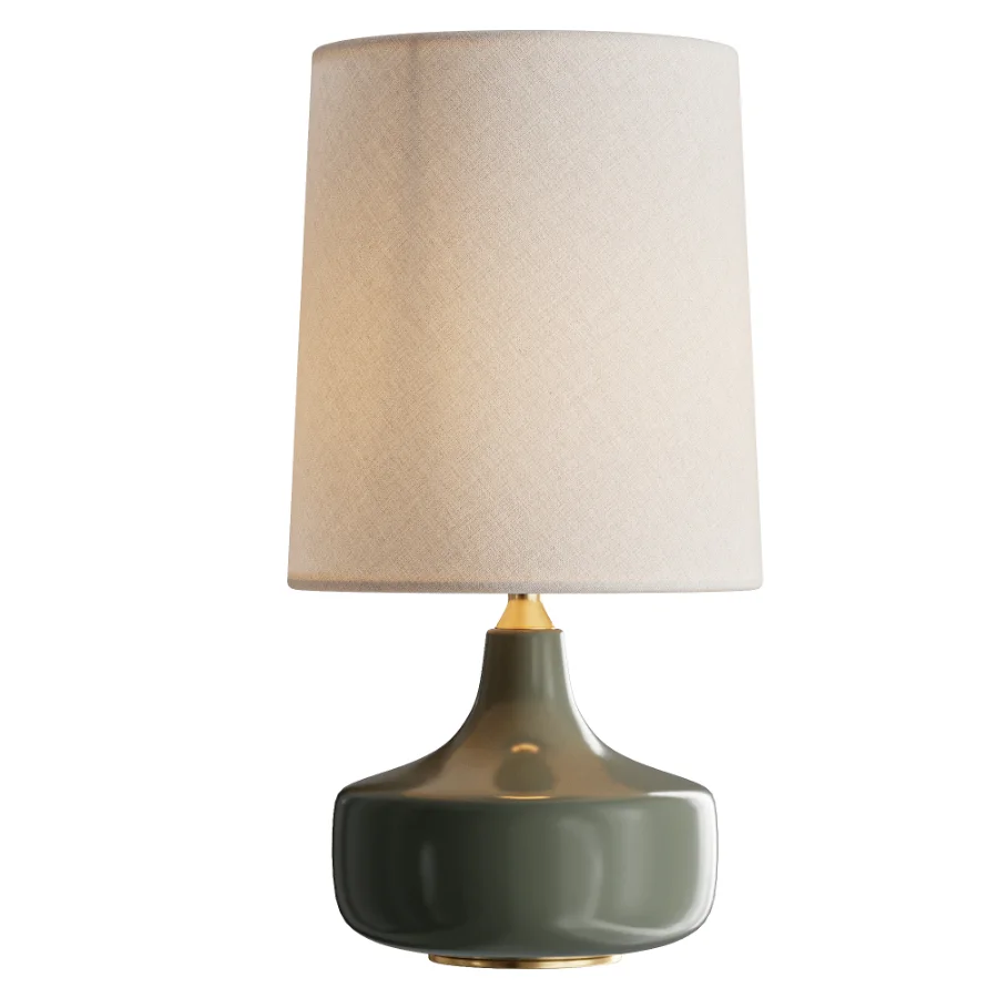 Table Lamp with Fabric Lampshade Image 1