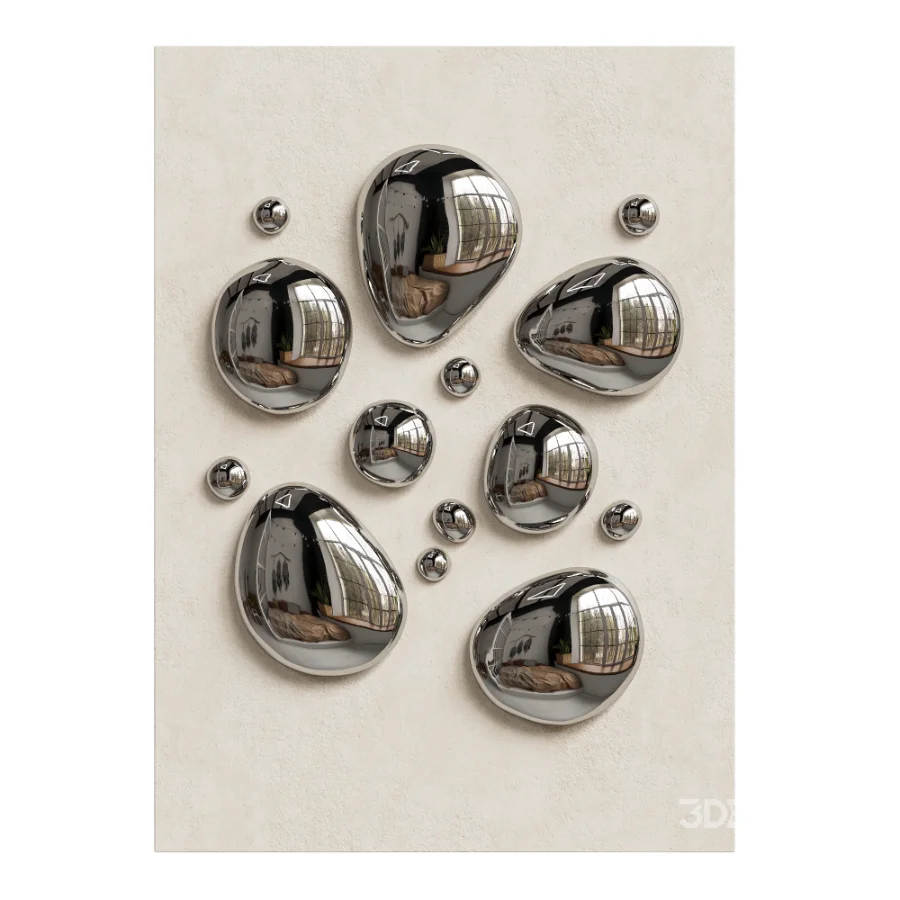 Chrome Bubble Wall Decor 05 Image 2