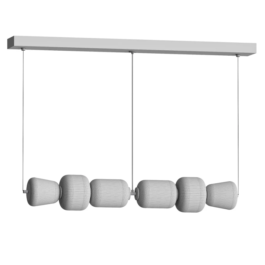 Linkori Marsh Serenity Opal Glass Linear Chandelier Image 3