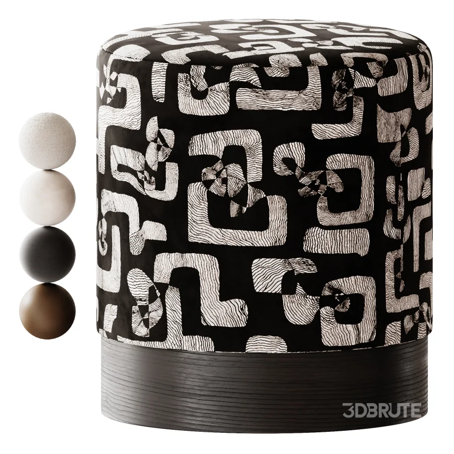Cowhide pouf Image 1