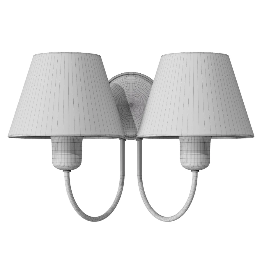 Pottery Barn Holmes Linen Shade Double Sconce Image 3