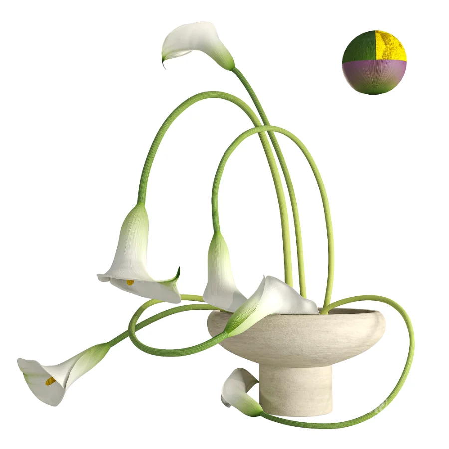 Modern Ikebana Calla Lily Arrangement Bouquet Image 5