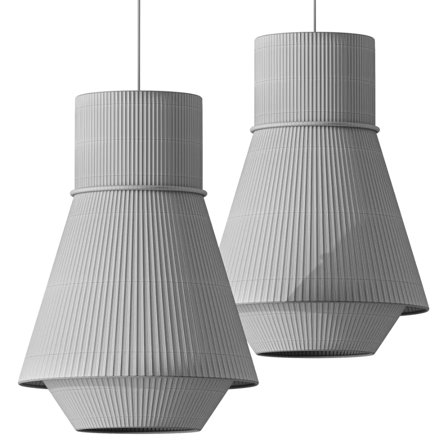 Lustria Suspension Fabric Pleated Cone Chandelier White A Image 3