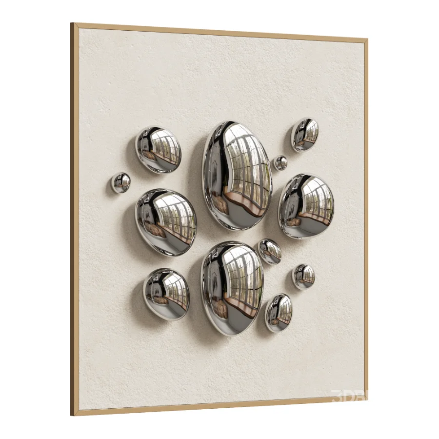 Chrome Bubble Wall Decor 02 Image 4